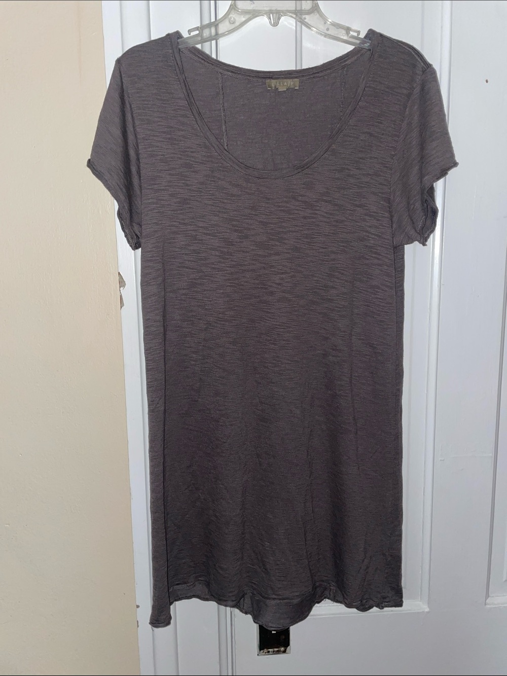 Lilla P Short Sleeve Scoop Neck Tunic - Heathered Charcoal